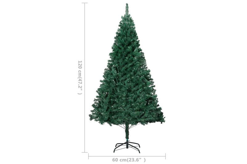 Kunstig juletre med LED og kulesett 120 cm PVC grønn - Innredning - Julepynt & helgedekorasjon - Julepynt & juledekorasjon - Plastjuletre