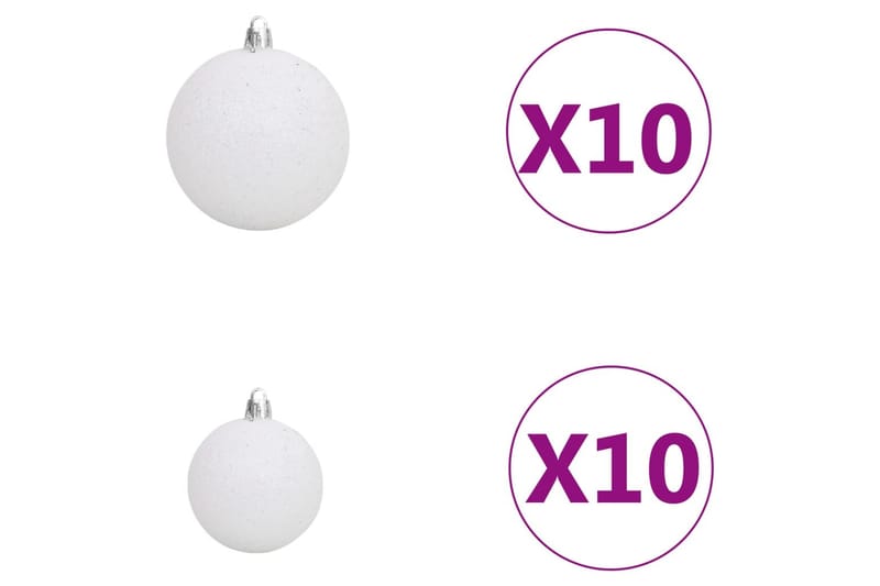 Kunstig juletre med LED og kulesett 210 cm grønn - Innredning - Julepynt & helgedekorasjon - Julepynt & juledekorasjon - Plastjuletre