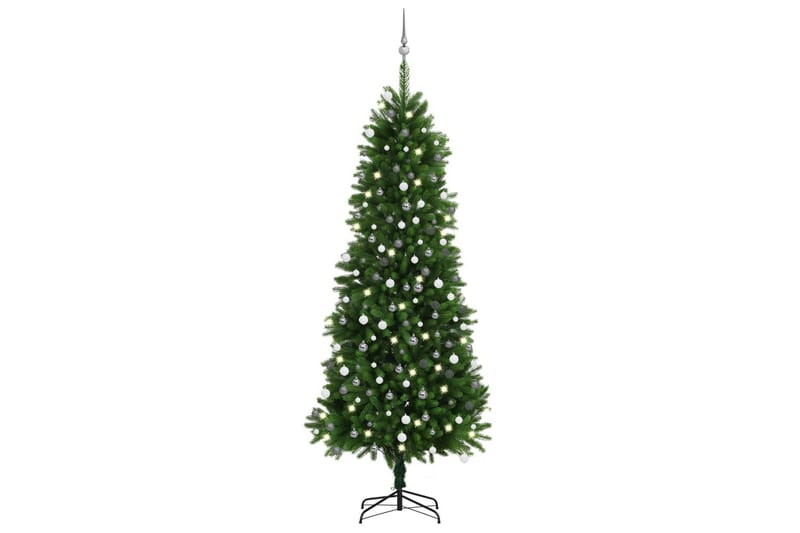 Kunstig juletre med LED og kulesett 240 cm grønn - Innredning - Julepynt & helgedekorasjon - Julepynt & juledekorasjon - Plastjuletre