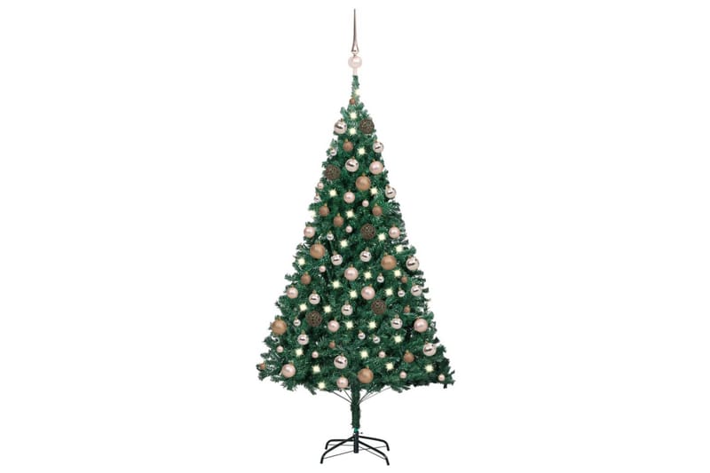 Kunstig juletre med LED og kulesett grønn 150 cm PVC - Innredning - Julepynt & helgedekorasjon - Julepynt & juledekorasjon - Plastjuletre