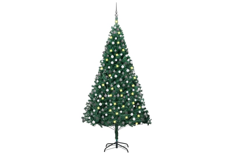 Kunstig juletre med LED og kulesett i grønn 210 cm PVC - Innredning - Julepynt & helgedekorasjon - Julepynt & juledekorasjon - Plastjuletre