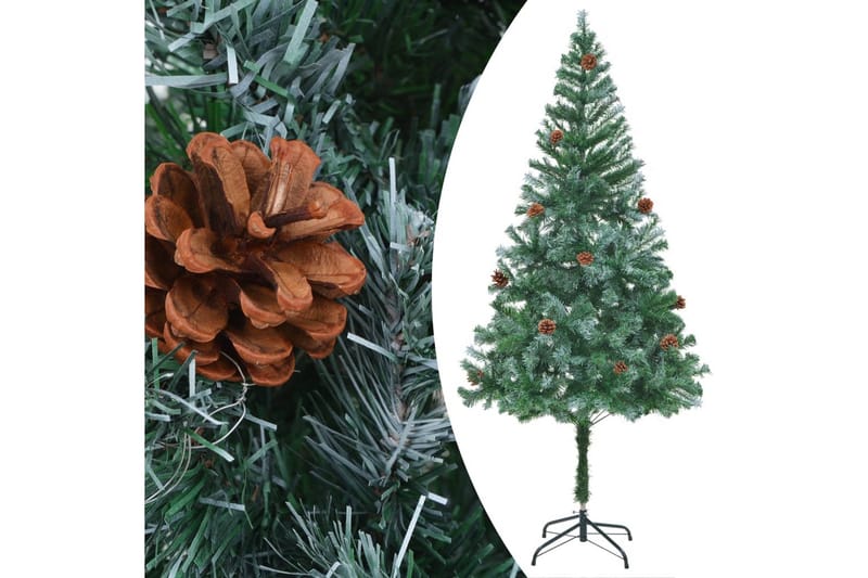 Kunstig juletre med LED og kulesett og furukongler 180 cm - Innredning - Julepynt & helgedekorasjon - Julepynt & juledekorasjon - Plastjuletre