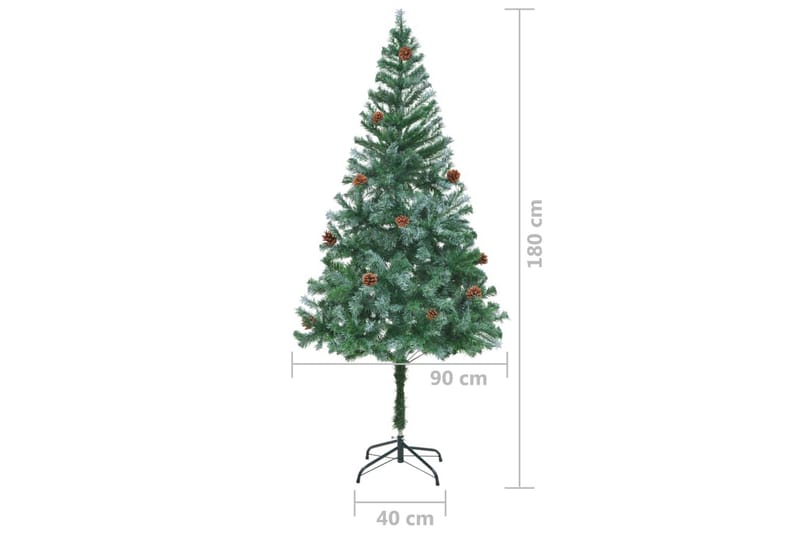 Kunstig juletre med LED og kulesett og furukongler 180 cm - Innredning - Julepynt & helgedekorasjon - Julepynt & juledekorasjon - Plastjuletre