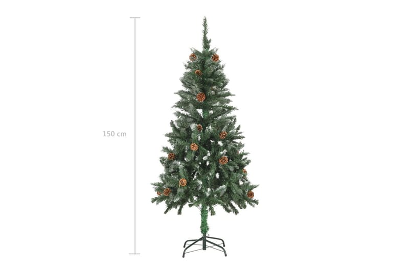 Kunstig juletre med LED og kulesett og kongler 150 cm - Innredning - Julepynt & helgedekorasjon - Julepynt & juledekorasjon - Plastjuletre