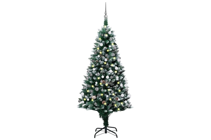 Kunstig juletre med LED og kulesett og kongler 150 cm - Innredning - Julepynt & helgedekorasjon - Julepynt & juledekorasjon - Plastjuletre