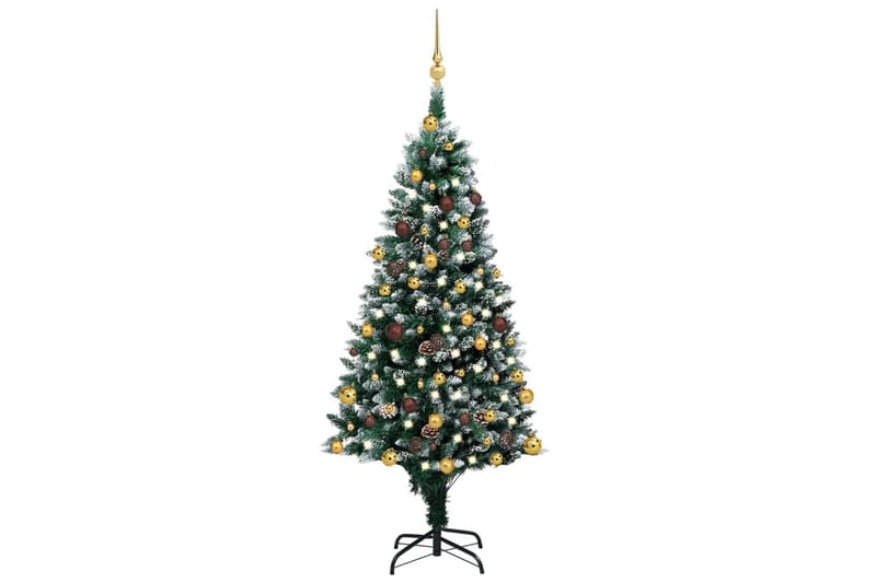 Kunstig juletre med LED og kulesett og kongler 150 cm - Innredning - Julepynt & helgedekorasjon - Julepynt & juledekorasjon - Plastjuletre