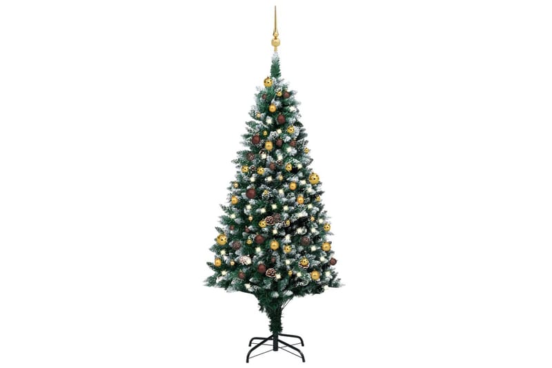 Kunstig juletre med LED og kulesett og kongler 180 cm - Innredning - Julepynt & helgedekorasjon - Julepynt & juledekorasjon - Plastjuletre