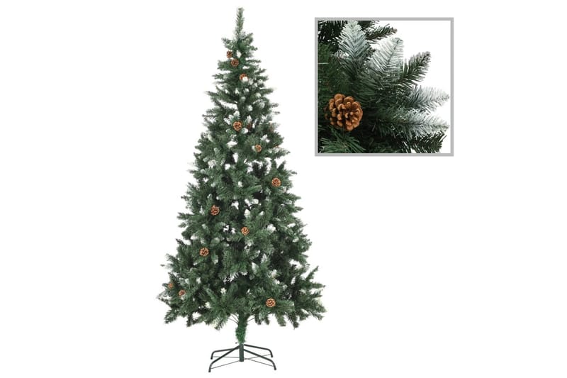 Kunstig juletre med LED og kulesett og kongler 210 cm - Innredning - Julepynt & helgedekorasjon - Julepynt & juledekorasjon - Plastjuletre