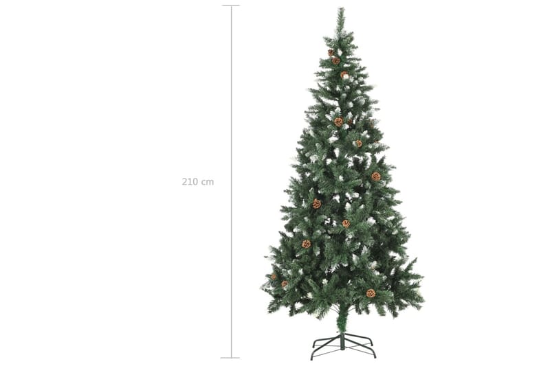 Kunstig juletre med LED og kulesett og kongler 210 cm - Innredning - Julepynt & helgedekorasjon - Julepynt & juledekorasjon - Plastjuletre