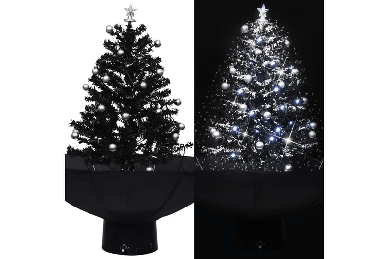 Kunstig juletre med snø & paraplyfot svart 75 cm PVC - Innredning - Julepynt & helgedekorasjon - Julepynt & juledekorasjon - Plastjuletre