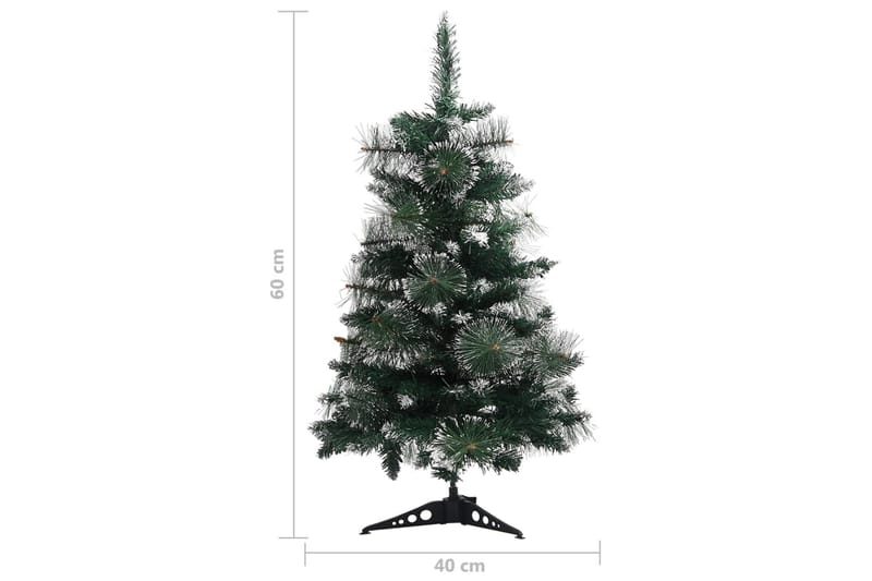 Kunstig juletre med stativ grønn og hvit 60 cm PVC - Innredning - Julepynt & helgedekorasjon - Julepynt & juledekorasjon - Plastjuletre