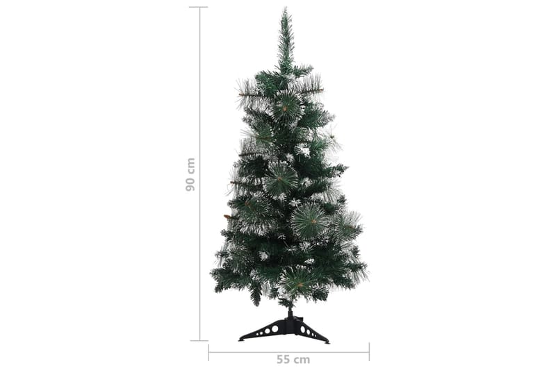 Kunstig juletre med stativ grønn og hvit 90 cm PVC - Innredning - Julepynt & helgedekorasjon - Julepynt & juledekorasjon - Plastjuletre