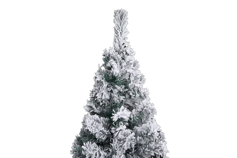 Slankt kunstig juletre med flokket snø grønn 150 cm PVC - Innredning - Julepynt & helgedekorasjon - Julepynt & juledekorasjon - Plastjuletre