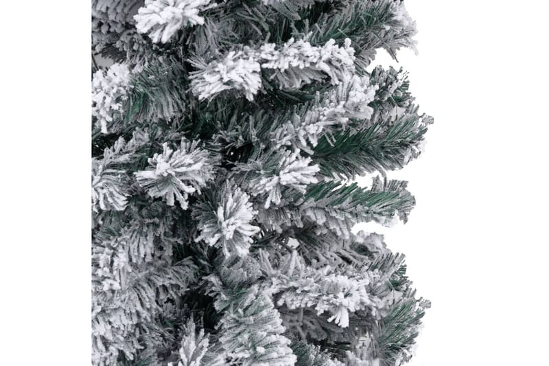 Slankt kunstig juletre med flokket snø grønn 150 cm PVC - Innredning - Julepynt & helgedekorasjon - Julepynt & juledekorasjon - Plastjuletre