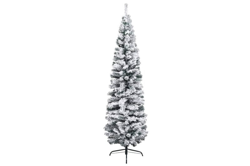 Slankt kunstig juletre med flokket snø grønn 240 cm PVC - Innredning - Julepynt & helgedekorasjon - Julepynt & juledekorasjon - Plastjuletre