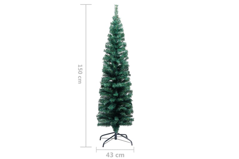 Slankt kunstig juletre med stativ grønn 150 cm PVC - Innredning - Julepynt & helgedekorasjon - Julepynt & juledekorasjon - Plastjuletre