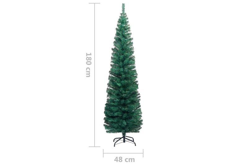 Slankt kunstig juletre med stativ grønn 180 cm PVC - Innredning - Julepynt & helgedekorasjon - Julepynt & juledekorasjon - Plastjuletre