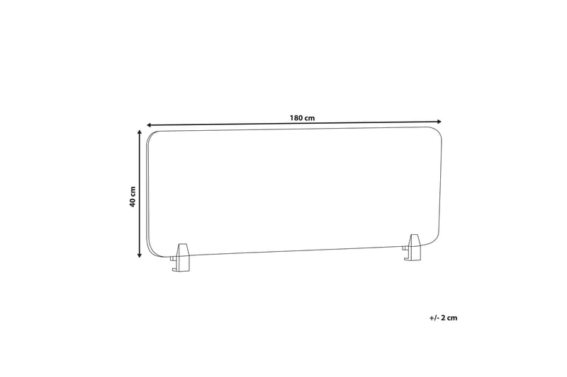 Avskjerming til Skrivebord 180x40 cm grå WALLY - Grå - Innredning - Romdelere - Avskjerming skrivebord