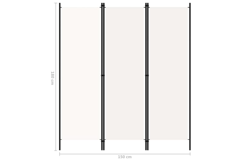 Romdeler 3 paneler hvit 150x180 cm - Innredning - Romdelere - Skjermvegg