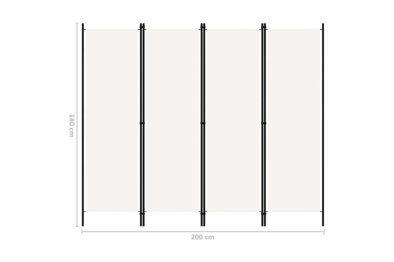 Romdeler 4 paneler hvit 200x180 cm - Innredning - Romdelere - Bretteskjerm