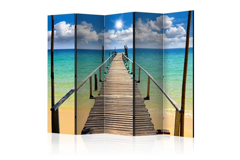 Romdeler - Beach, Sun, Bridge II 225x172 - Artgeist sp. z o. o. - Bretteskjerm - Romdelere