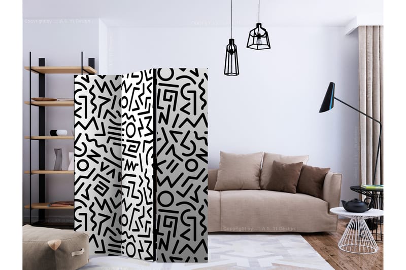 Romdeler Black and White Maze - Artgeist sp. z o. o. - Innredning - Romdelere - Bretteskjerm