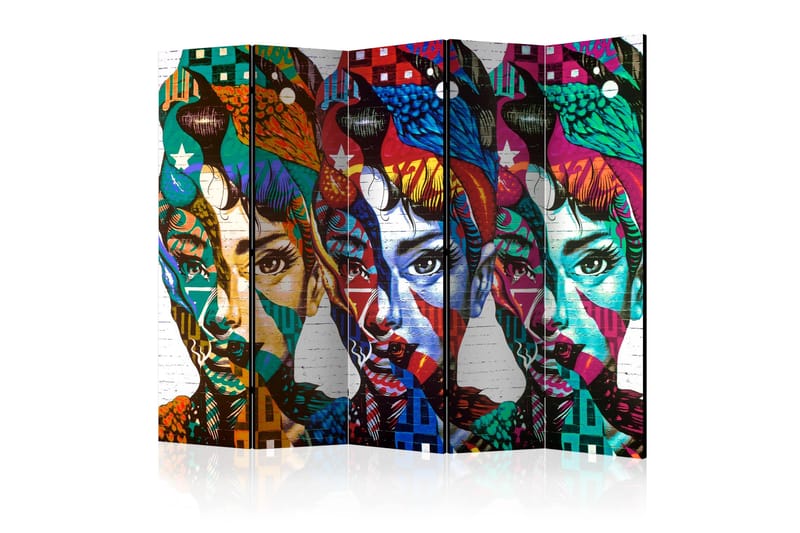 Romdeler - Colorful Faces II 225x172 - Artgeist sp. z o. o. - Innredning - Romdelere - Bretteskjerm