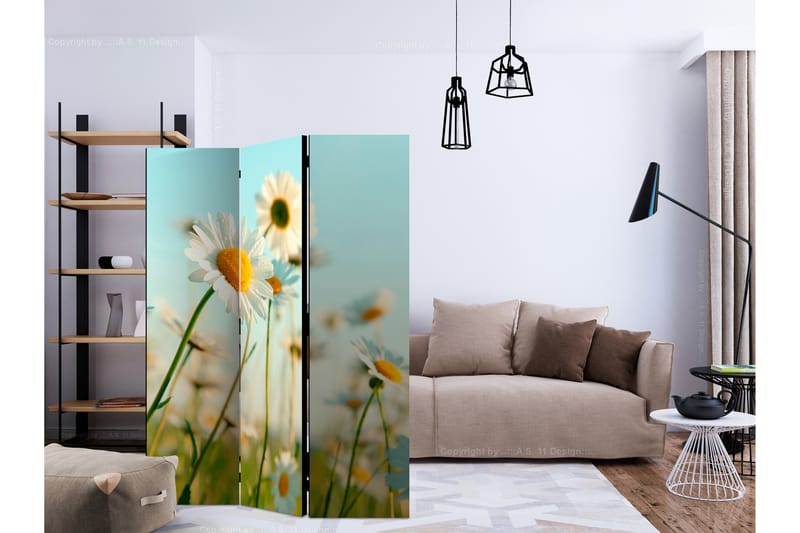 Romdeler - Daisies - spring meadow 135x172 - Artgeist sp. z o. o. - Innredning - Romdelere - Bretteskjerm