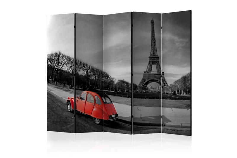 Romdeler - Eiffel Tower and red car II 225x172 - Artgeist sp. z o. o. - Innredning - Romdelere - Bretteskjerm