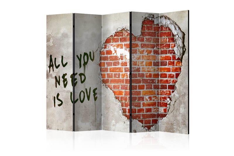 Romdeler - Love is all you need II 225x172 - Artgeist sp. z o. o. - Innredning - Romdelere - Bretteskjerm