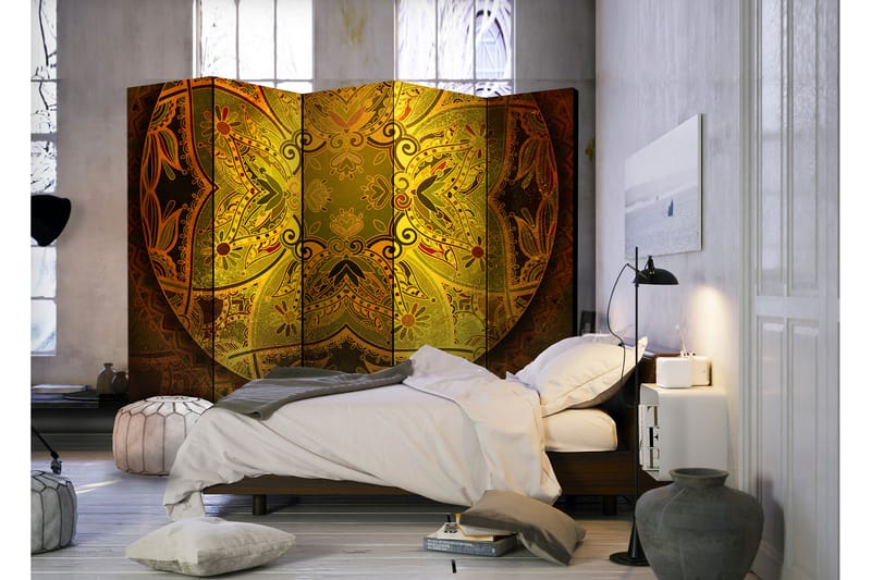 Romdeler Mandala: Golden Power II 222x517 cm - Artgeist sp. z o. o. - Innredning - Romdelere - Bretteskjerm