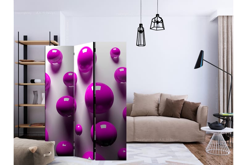 Romdeler - Purple Balls 135x172 - Artgeist sp. z o. o. - Innredning - Romdelere - Bretteskjerm