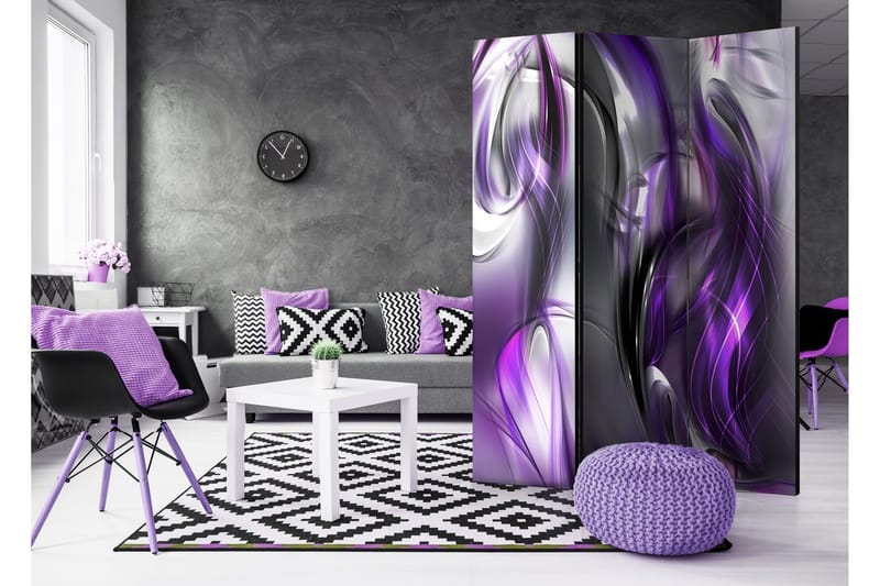 Romdeler Purple Swirls 135x172 - Artgeist sp. z o. o. - Innredning - Romdelere - Bretteskjerm