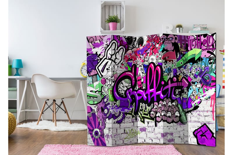 Romdeler Purple Graffiti 225x172 - Artgeist sp. z o. o. - Innredning - Romdelere - Bretteskjerm