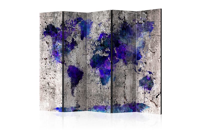 Room Divider - World Map Ink Blots II 225x172 - Artgeist sp. z o. o. - Innredning - Romdelere - Bretteskjerm