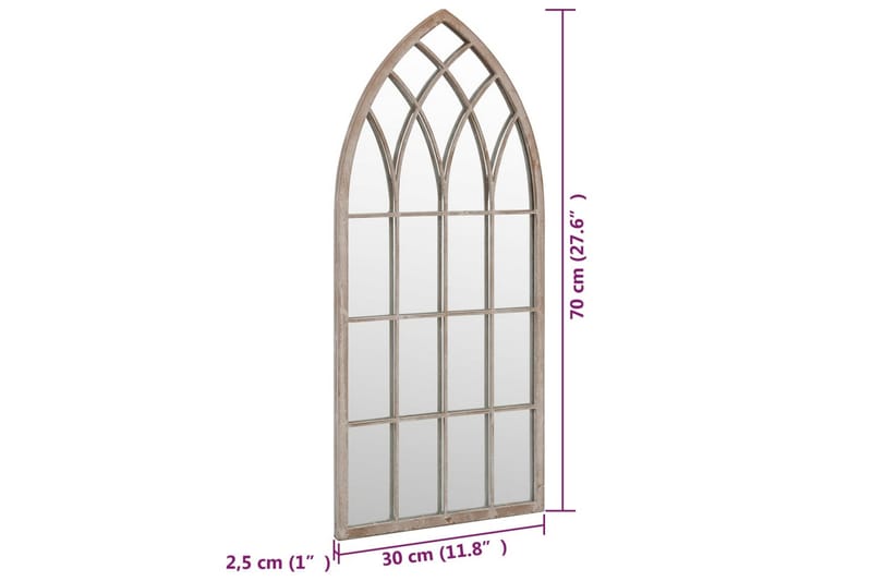 Hagespeil sand 70x30 cm for utendørs bruk jern - Krem - Innredning - Speil - Veggspeil