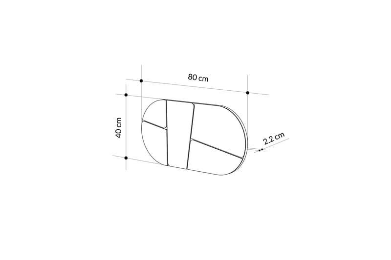 Otis Vegghengt Speil Oval 80 cm - Svart - Innredning - Speil - Veggspeil