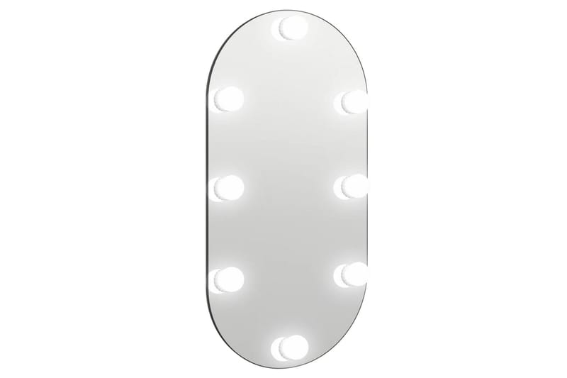 Speil med LED-lys 80x40 cm glass oval - Silver - Innredning - Speil - Veggspeil