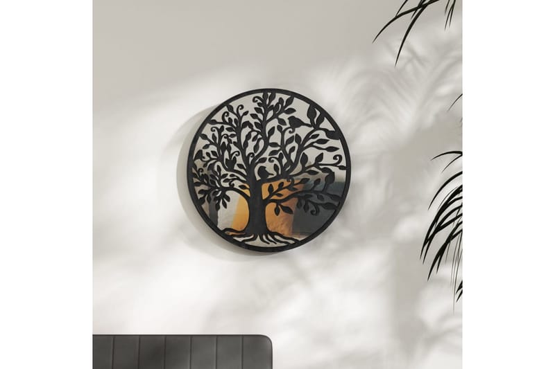 Speil svart 40x2,5 cm for innendørs bruk jern - Svart - Veggspeil - Gangspeil