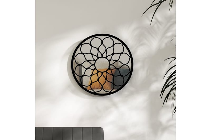 Speil svart 40x3 cm for innendørs bruk jern - Svart - Veggspeil - Gangspeil