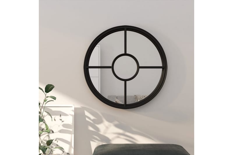 Speil svart 40x4 cm for innendørs bruk jern - Svart - Veggspeil - Gangspeil