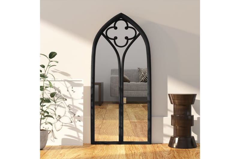 Speil svart 70x30 cm for innendørs bruk jern - Svart - Veggspeil - Gangspeil