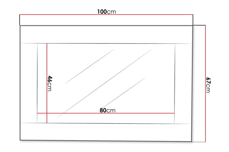 Cezar Speil 100x2x44 cm - Beige / Grå - Innredning - Speil - Veggspeil