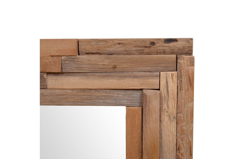 Dekorativt speil teak 120x60 cm rektangulrt - Innredning - Speil - Veggspeil