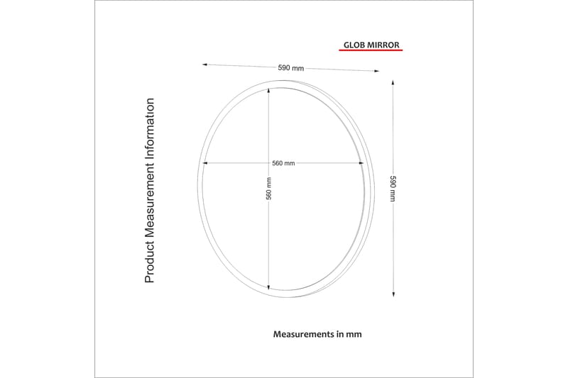 Sophiamae Speil 59 cm - Hvit - Innredning - Speil - Veggspeil