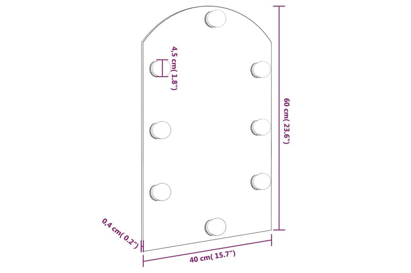 Speil med LED-lys 60x40 cm glass oval - Silver - Innredning - Speil - Veggspeil