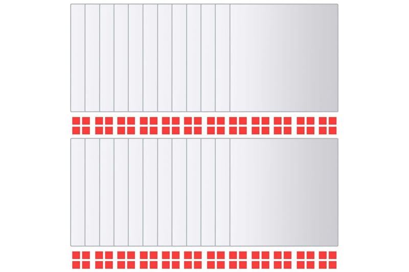 Speilfliser 24 stk kvadrat glass - Innredning - Speil - Veggspeil