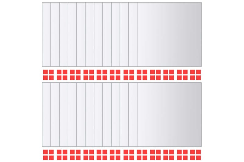 Speilfliser 48 stk kvadrat glass - Innredning - Speil - Veggspeil