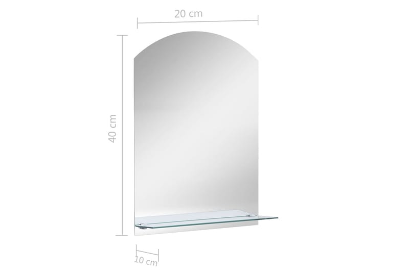 Veggspeil med hylle 20x40 cm herdet glass - Innredning - Speil - Veggspeil