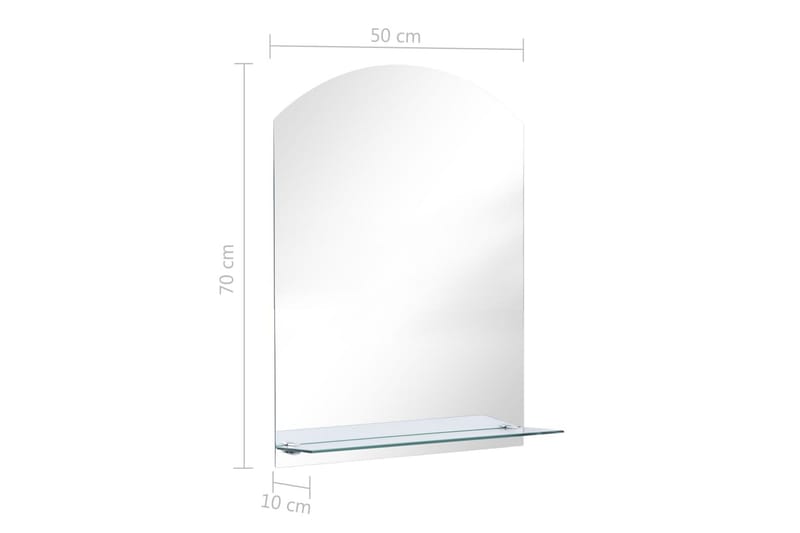 Veggspeil med hylle 50x70 cm herdet glass - Innredning - Speil - Veggspeil